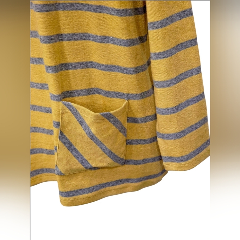Soft Surroundings Yellow Striped Button-Front Top - image 4
